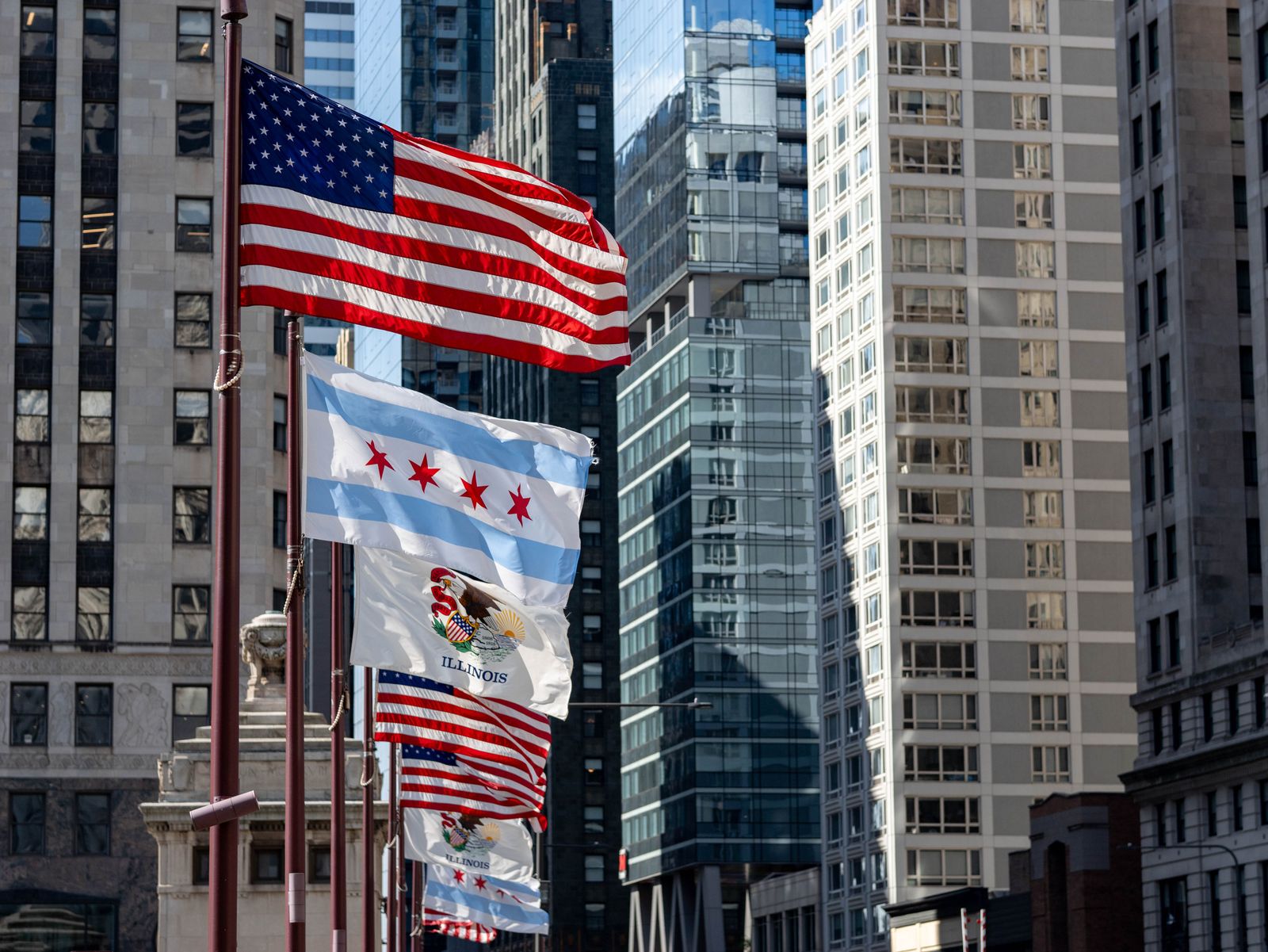 United States and Chicago flags above downtown Chicago skyscrapers illustrate a story about a CFTC clearing registration.